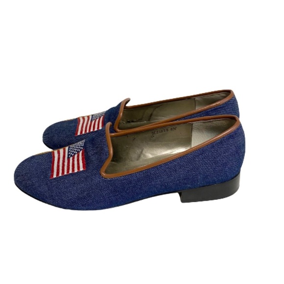 Ross Hommerson vintage Denim flag loafers size 8N - Picture 4 of 8